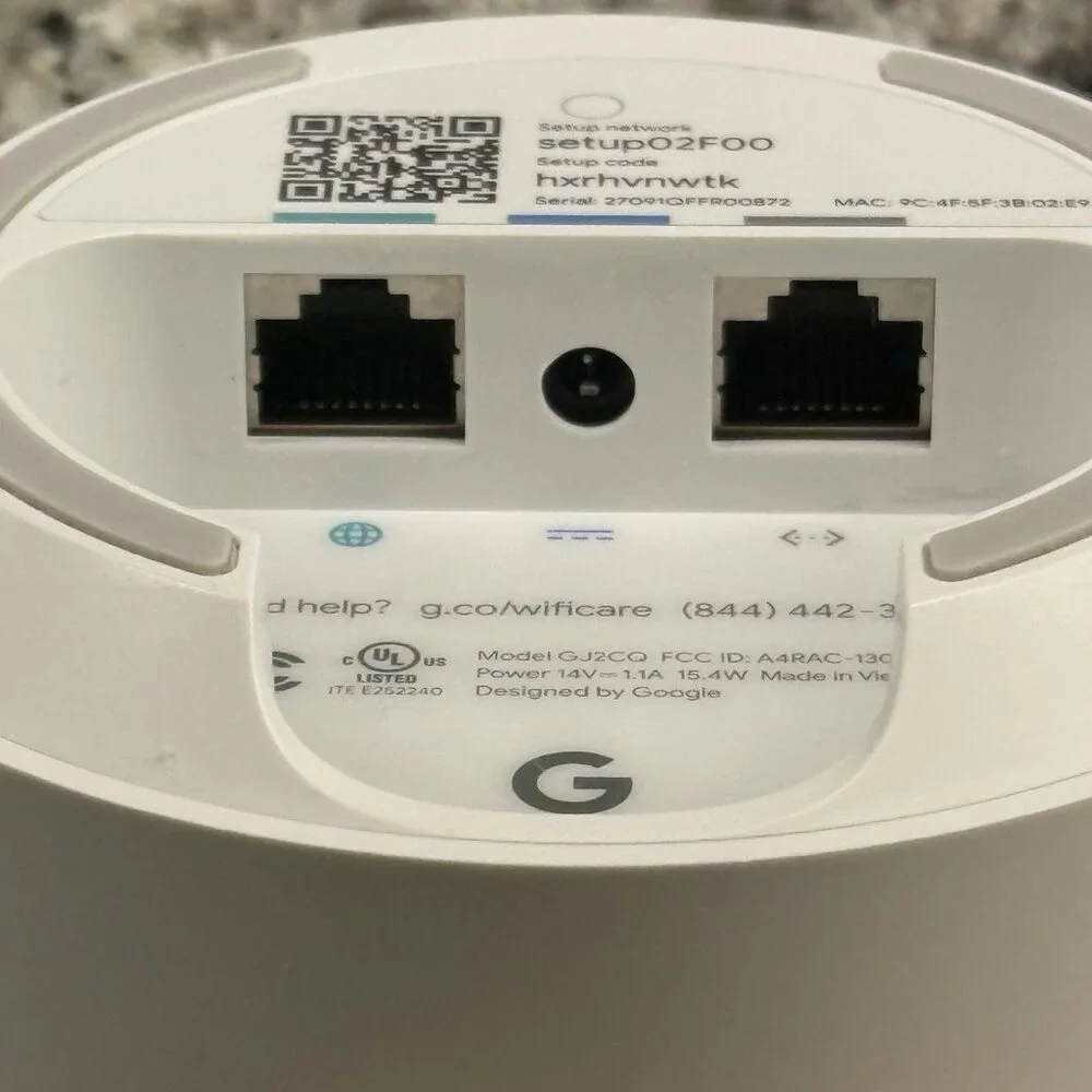 Google WIFI Access Point Router GJ2CQ WIFI Google Mesh w/ Power Cord‎